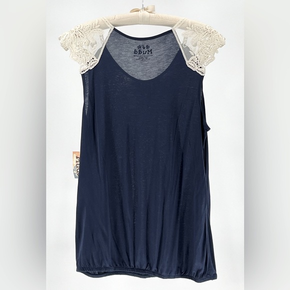 NWT Mudd Black Iris Lace Cap Sleeve Top - Picture 4 of 7